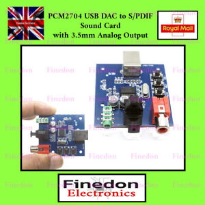 PCM2704 USB DAC to S/PDIF Sound Card Audio Decoder Board 3.5mm Analog Output