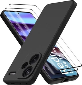 Coque Silicone Noir Mat Xiaomi Redmi note 13 pro plus + film Verre trempé - Photo 1 sur 8