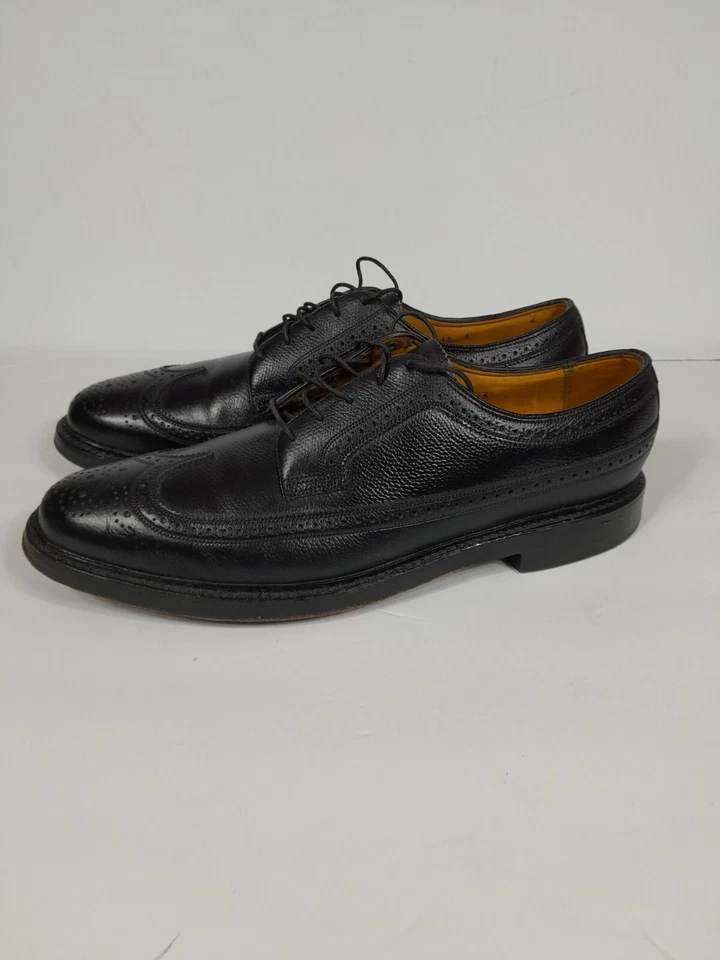 Zapato de vestir vintage Florsheim Royal Imperial punta de ala para hombre talla 11 B negro Foto 1 de 4