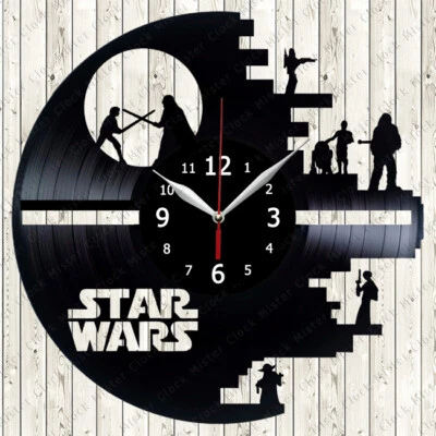 Reloj de pared disco vinilo Star Wars decoración hecho a mano 26 Foto 1 de 4