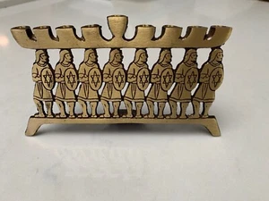 Vintage Hen-Holon Brass Nine Candle Menorah Hanukkah Unique, Small, Quality - Picture 1 of 11