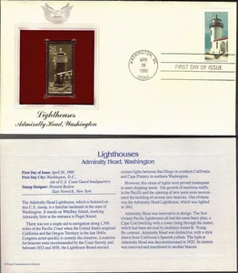 Lighthouses--Admiralty Head Washington--1st day issue-Golden Replica - Picture 1 of 1