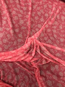 4 METRES POWER MESH NET FLORAL PRINT DRESS FABRIC PINK 180 CM WIDE LAST ONE n7/2 - Picture 1 of 4