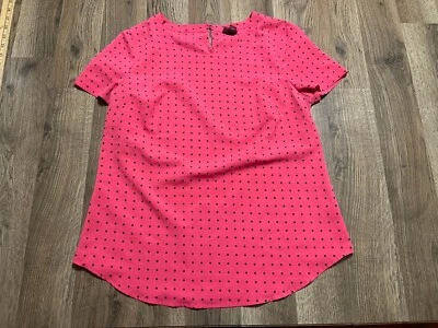 Merona Shirt, Women's Size Medium, Red, Black Polka Dots, Short Sleeve - Image 1 of 4