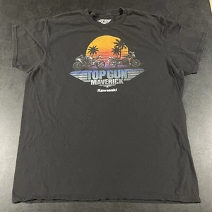 Top Gun Maverick Kawasaki T Shirt Moto Uomo Nero Extra Large Cotone - Foto 1 di 7