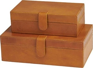 Leather Handmade Decorative Box Storage Decorative Keepsake Boxes - Picture 1 of 7