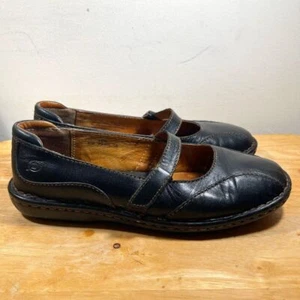 Zapatos Born Mary Jane para mujer talla 8,5 {40) negros sin cordones cómodos de cuero plano - Imagen 1 de 10
