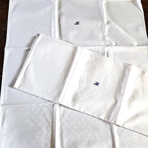 Pair of 2 French Cotton Dish Towels White BH Monogram Cote Bastide 22x35" NEW - Picture 1 of 13