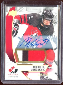 2019-20 UD Team Canada Juniors Premium Swatch Auto #79 Michael Vukojevic 28/199 - Picture 1 of 2
