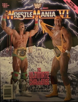 WWF Wrestlemania 6 VI Program Hulk Hogan Ultimate Warrior 1990        B - Image 1 of 4
