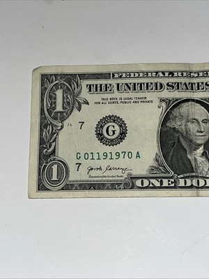 Billete de cumpleaños fecha 19-01-1970 número de fantasía 01191970 $1 19 de enero de 1970 Foto 1 de 4