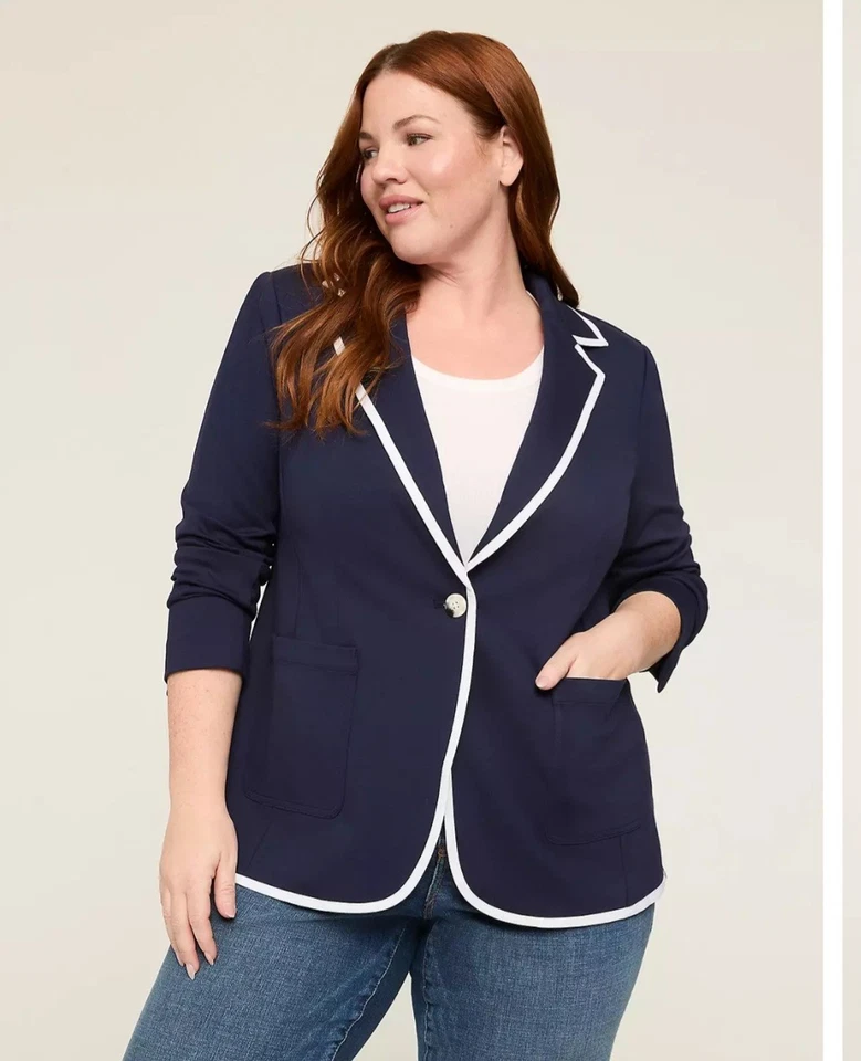 Blazer azul Lane Bryant tamanho 26 novo com etiquetas - Imagem 1 de 4
