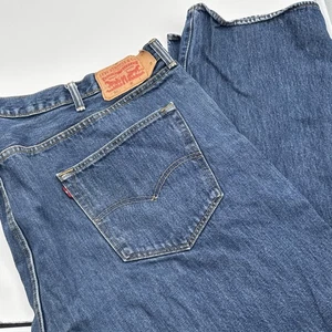 Levis 501 Button Fly Blue Jeans Mens 48 X 34 (FITS 48 X 33) Denim - Picture 1 of 10