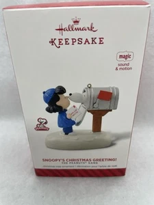 Tested Hallmark 2014 - Magic Ornament Snoopy's Christmas Greeting Peanuts Gang - Picture 1 of 8