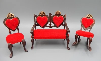 Juego de salón vintage Rae Backes único en su clase casa de muñecas artesanal miniatura 1:12 Foto 1 de 4