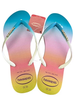 Chanclas Havaianas Slim Gradiente Puesta de Sol Verde Lima Talla 39/40 EE. UU. 9/10 Foto 1 de 2