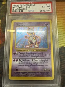 1999 Pokemon Base Holo Mewtwo #10 PSA 6 MINT SHADOWLESS - Picture 1 of 2
