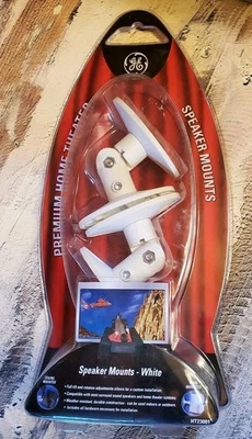 GE Premium Home Theater Speaker Mounts HT23001 White NEW - Image 1 of 3