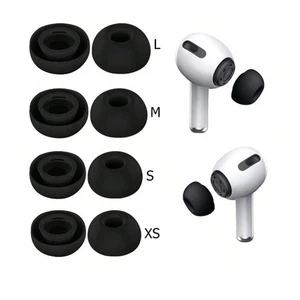 Ohrstöpsel für Apple AirPods PRO / PRO 2 Aufsätze Silikon XS-L Schwarz set - Picture 1 of 6