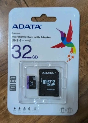 ADATA 32GB MicroSD Micro SD HC CARD TF Class 10 32GB Memory BRAND NEW W ADAPTER - Image 1 of 2