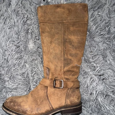 $200 Wolverine 1883 W40277 MARGO Botas de montar de cuero marrón envejecido hasta la rodilla 5 M Foto 1 de 4