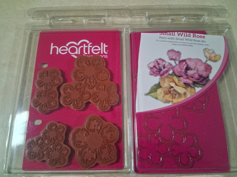 Juego de troqueles de goma Heartfelt Creations pequeña rosa ancha adhesiva hecha en EE. UU. Foto 1 de 1