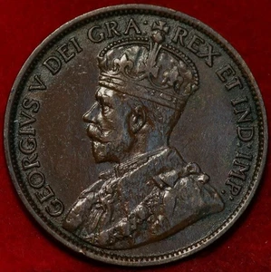 🇨🇦 Uncirculated 1913 King George V One Large Cent Coin Canada - Picture 1 of 2