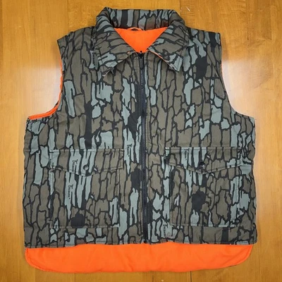 Vintage Winchester Camo Reversible Hunting Puffer Vest Safety Orange Size L - Image 1 of 4