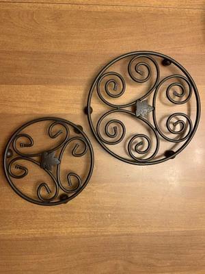 Juego de remaches retro de follaje de otoño Longaberger hierro forjado negro Foto 1 de 4