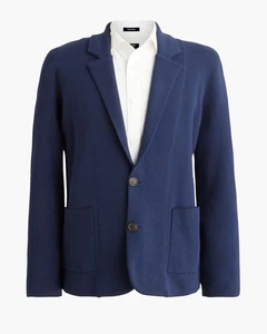 J. Crew 100% Baumwolle Milano-Stitch Herren Marine Pullover Blazer XXL 2XL - Bild 1 von 5