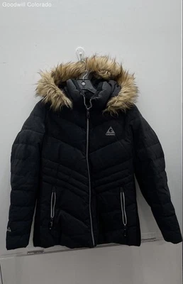 Gerry Womens Black Long Sleeve Hooded Full Zip Puffer Jacket Size Large - Image 1 of 4