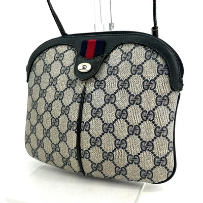 Auténtico bolso bandolera vintage GUCCI Sherry Line GG azul marino Foto 1 de 4