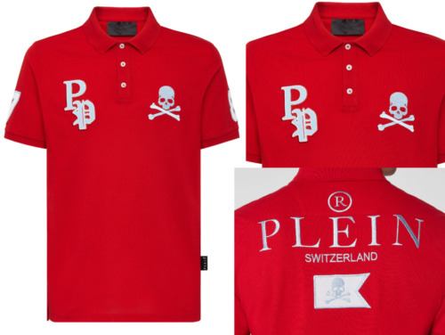 Philipp Plein Shirt Polo Ss Multi Tête de Mort Logo Chemise T-Shirt TAILLE S