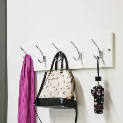 Ganchos de acero inoxidable de alta resistencia 5 piezas: perchas de pared/puerta resistentes para ropa, sombreros Foto 1 de 4