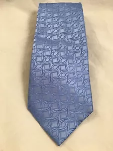 CM Gold Series Beautiful Blue With Circles And Diamonds Design Silk Necktie - Picture 1 of 6