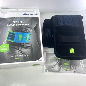 Bauerfeind Sports Back Support - Breathable Compression Size XL Rivera Black - Picture 1 of 6