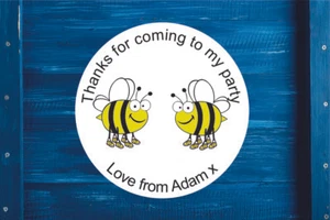 Personalised Bees Birthday Gift Bag, Stickers, Labels, Sweet Cone Party Bag - Picture 1 of 1