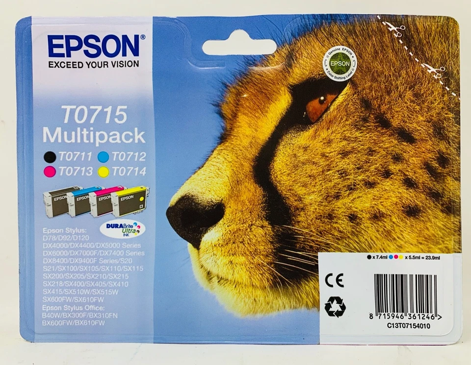 Epson T0715 Multipack Original BK/C/M/Y Stylus SX110/SX115 /SX200/SX205/ - Bild 1 von 1
