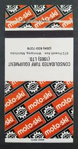 Vintage Moto-Ski Snowmobiles Dealer Empty Match Book Cover - Winnipeg, MB - Bild 1 von 4