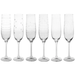 Coffret de 6 flûtes à champagne Graphik 19 cl cristallin 5 cm table passion - Imagen 1 de 2