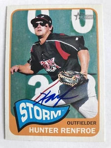 2014 TOPPS HERITAGE MINORS HUNTER RENFROE IN PERSON SIGNED CARD - Picture 1 of 1