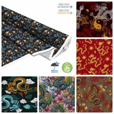 STOFFSHOP OXFORD Bedruckt Polyester Stoff Wasserdicht Meterware Outdoorstoff - Drachen