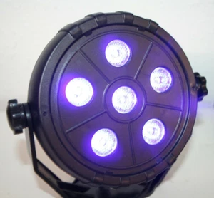 PAR UV 6 LED Black Light portable party DJ indoor USB and UL flashing glow sound - Picture 1 of 12