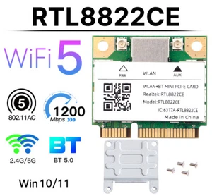Dual Band Mini Pcie 1200Mbps WiFi Card Adapter 802.11ac WIFI Dongle for Win10/11 - Picture 1 of 12