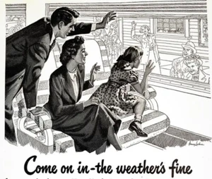 Anzeige New York Central Railroad 1949, klimatisierte Reisezugwagen - Bild 1 von 2