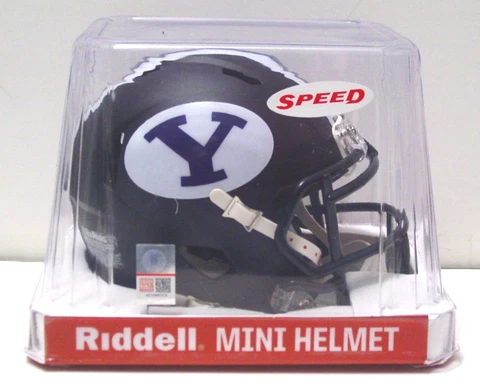 BYU Cougars - Riddell Speed Mini Helmet -  Matte Black - FREE SHIPPING Cover