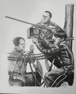 Three Stooges, 3 Stooges, Original Art COPY Linemen - Picture 1 of 2