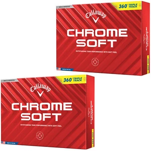 Callaway Chrome Soft 360 Triple Track Yellow Golf Balls - 2 Dozen 2024 Model - Picture 1 of 6