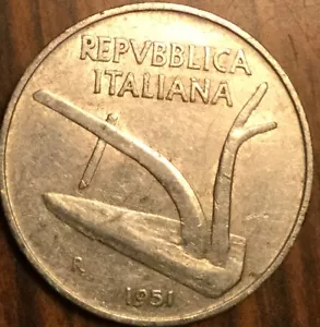 1951 ITALY 10 LIRE COIN - Picture 1 of 2
