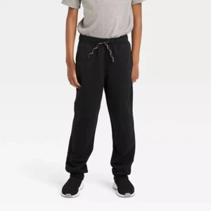 NEW Cat & Jack Boys' Fleece Jogger Pants - Black - Picture 1 of 7